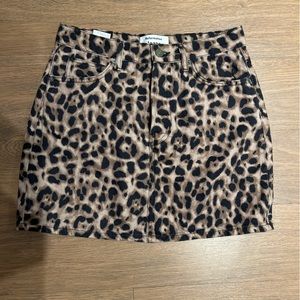 Reformation Animal Print Mini Skirt